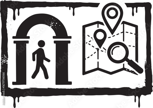 Exploring History: An Icon Depicting Museum Tour with Guiding Ma