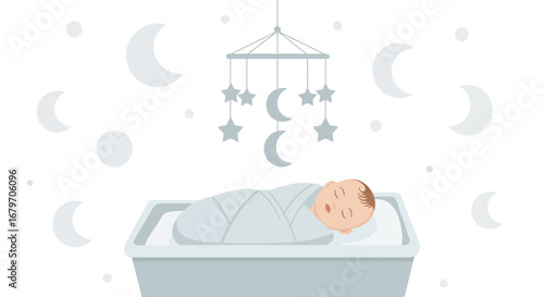 Dreaming Newborn Baby: Peaceful Scene of Sweet Dreams and Serene Sleep in Crib