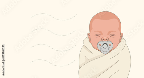 Dreamy Infant Comfort: A Peaceful Baby Embraced in Soft Swaddling