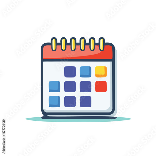 Stylized vector illustration of a desk calendar showing days