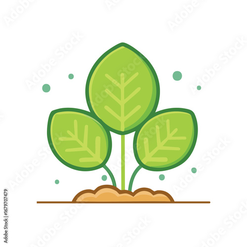 Vibrant green plant sprout with fresh leaves emerging from fertile soil a symbol of growth nature and new beginnings