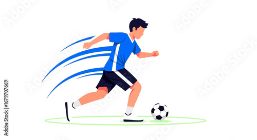 Dynamic Soccer Player Action: Illustrative Depiction of Sport-Themed Activity in Play.
