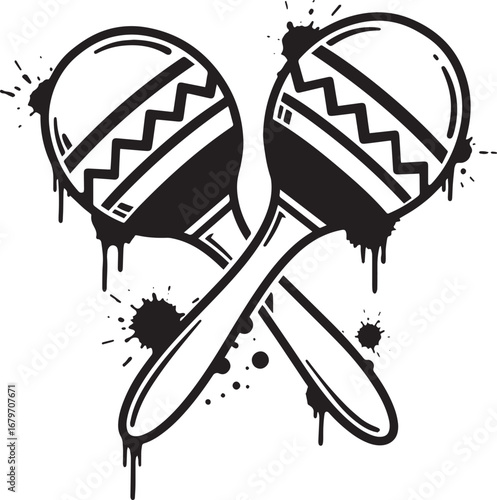 Stylized maracas illustration conveying rhythm music and celebra