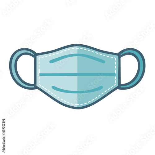 Medical Surgical Face Mask Vector Icon for Virus Protection and Hygiene