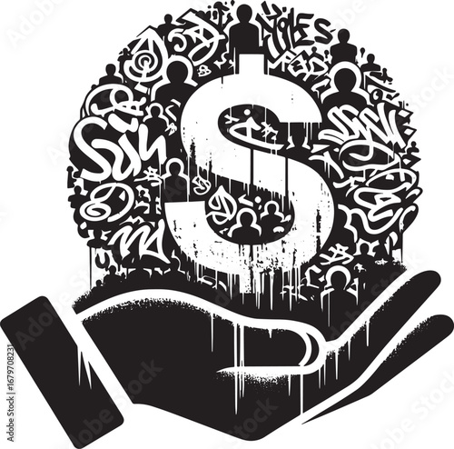 Conceptual illustration of a hand holding a dollar sign representing financial security and wealth