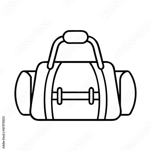 Vector art of duffel bag is a versatile accessory for gym, sport, travel, and fitness activities, perfect for carrying your gear