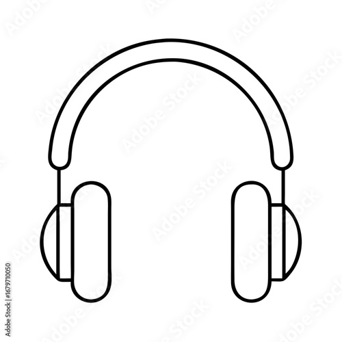 Vector art of headphone line art illustration for music, audio, and entertainment related designs and creative projects