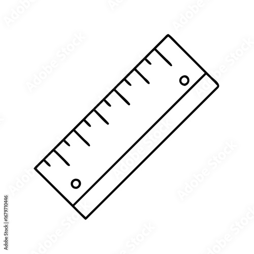 Vector art of ruler for measuring length, a straightedge tool for drawing and design, with inch and centimeter scale for precision