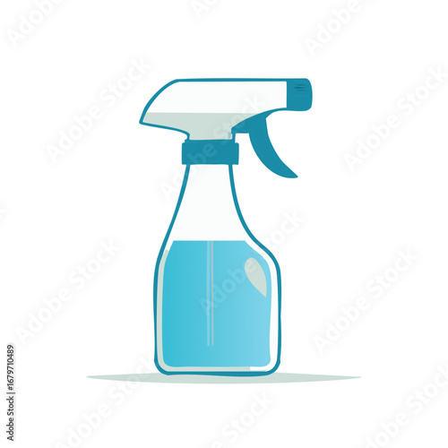 Spray bottle illustration containing liquid, isolated. Cleaning product or liquid vector object for disinfecting and sanitizing.