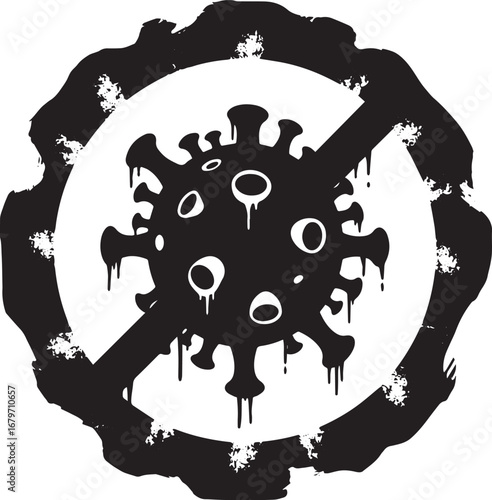 Stop the Spread: Artistic Interpretation of a Virus Marked with