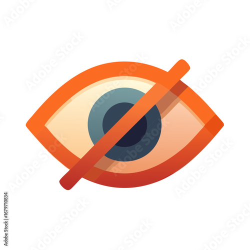 Abstract graphic of a muted eye with a line crossed through it suggesting censored or restricted viewing