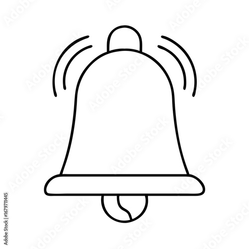 Illustration of a ringing bell, symbolizing notifications, alerts, and reminders in a clean, minimalist design