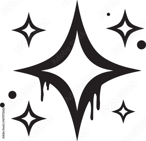 Dynamic starburst with dripping elements creates an electrifying