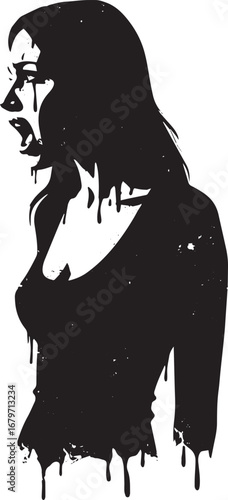 Monochrome expressive artwork capturing the raw emotion of a dis