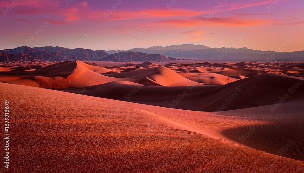 Naklejka premium photographs of desert of surfaces dark pink and red ai generative