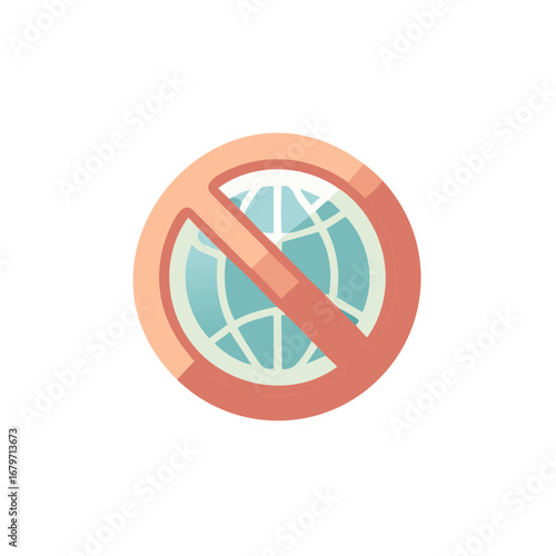Free Download Prohibited global network access icon, depicting internet restriction or censorship - GFXLoad