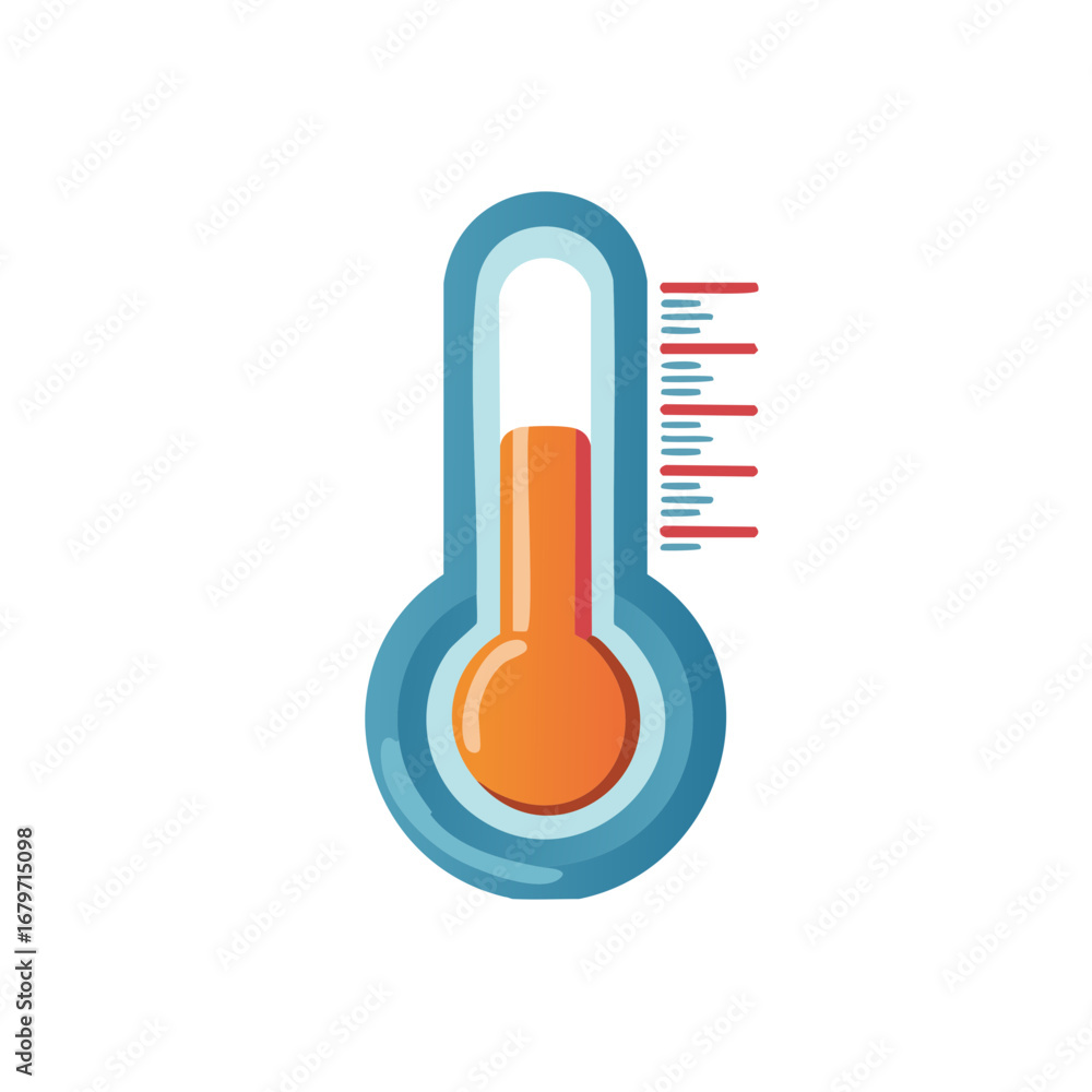 Stylized Thermometer Showing Rising Temperature Stylized Thermometer Showing Rising Temperature