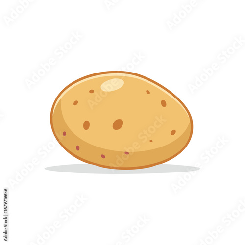 Cartoon potato illustration with realistic shading and minimal details on a white background