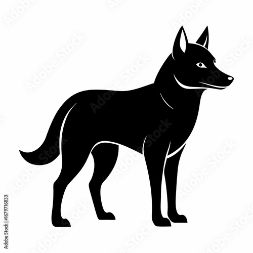 Minimal Dingo Vector Illustration – Black Silhouette