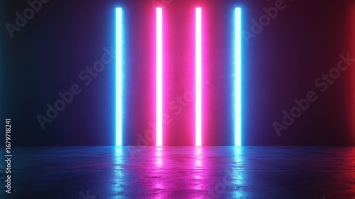 Abstract background with bright neon lights creating an atmospheric ambiance