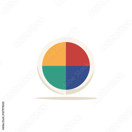 Circular Chart Displaying Four Colorful Sections in Orange Red Green Blue Tones Free Download Circular Chart Displaying Four Colorful Sections in Orange Red Green Blue Tones - GFXLoad