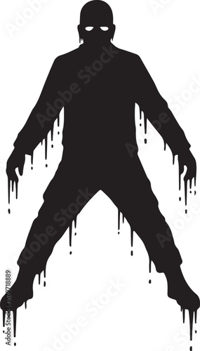 Abstract silhouette with dripping paint effect illustrating anxi