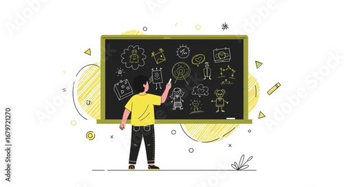 Classroom Illustration Depicting Educated Endeavors And Creative Exploration For Children