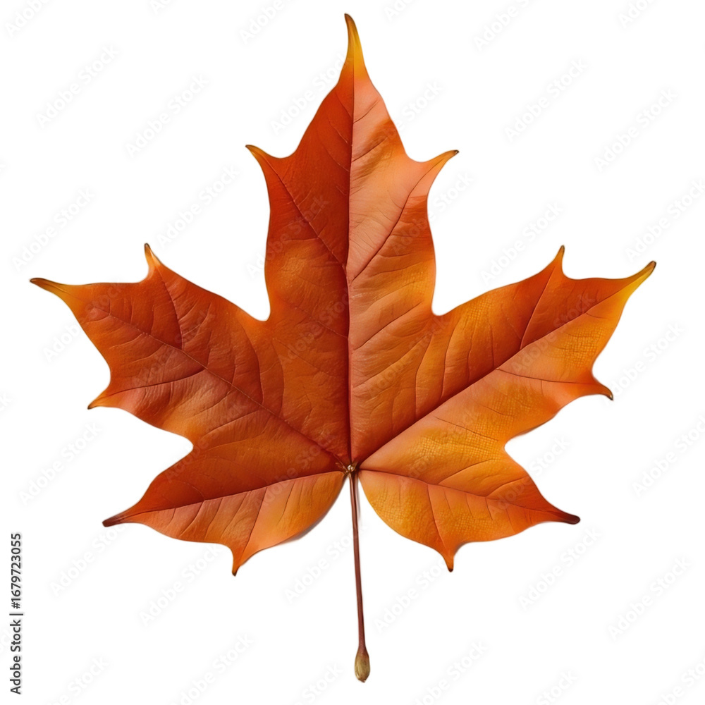 Obraz premium brown autumn maple leaf on transparent background