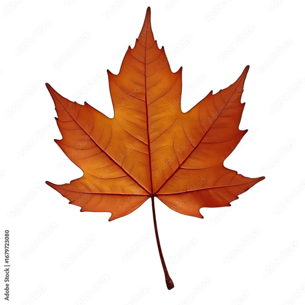 Obraz premium brown autumn maple leaf on transparent background