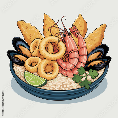 Cazuela de Mariscos Colombiana con Camarones y Mejilones