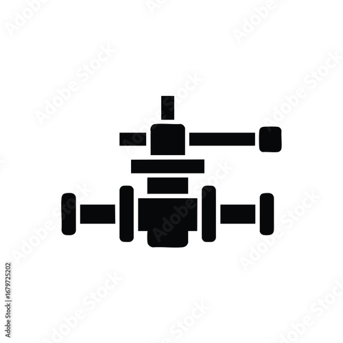 Industrial valve with pipes and handles for fluid control.