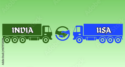 India and U.S.A trade war illustration, economic tariff dispute between united states and india, international business conflict, global economy and political relations concept vector editable design.