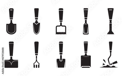 Garden tools and digging implements trowel fork