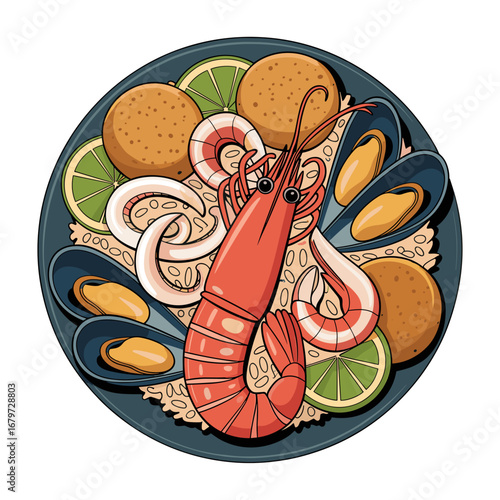 Cazuela de Mariscos Colombiana con Camarones y Mejilones