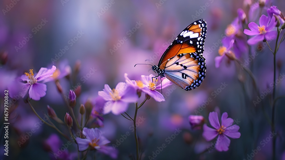 Obraz premium butterfly on flower background