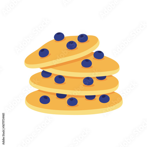 Blueberry Pancakes Stacked.