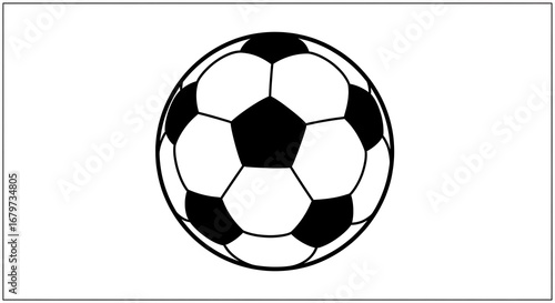 A black and white soccer ball with a pattern of pentagons and hexagons.