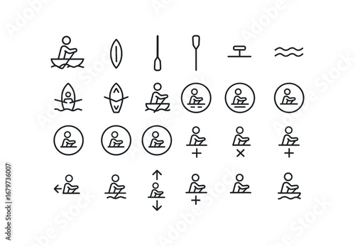 vector outline icons Rowing (Basic) rowing icon rowing boat rowing oar rowing paddle rowing seat rowing water rowing open rowing closed rowing new rowing old rowing valid rowing invalid.