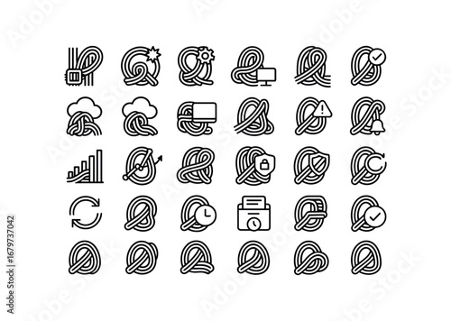 vector outline icons Pasta (Advanced) pasta smart pasta ai pasta auto pasta manual pasta synced pasta unsynced pasta online pasta offline pasta monitor pasta tracker pasta alert pasta.