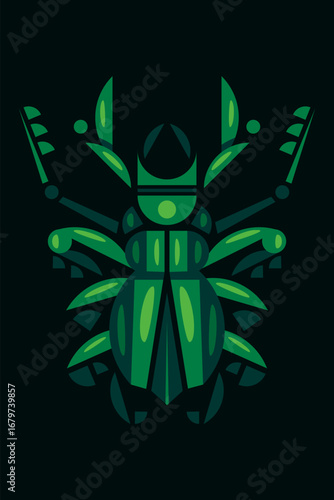 Symbol of Nature and Strength: Stag Beetle Illustration. A symbolic and powerful illustration of a stag beetle, representing nature's strength and resilience