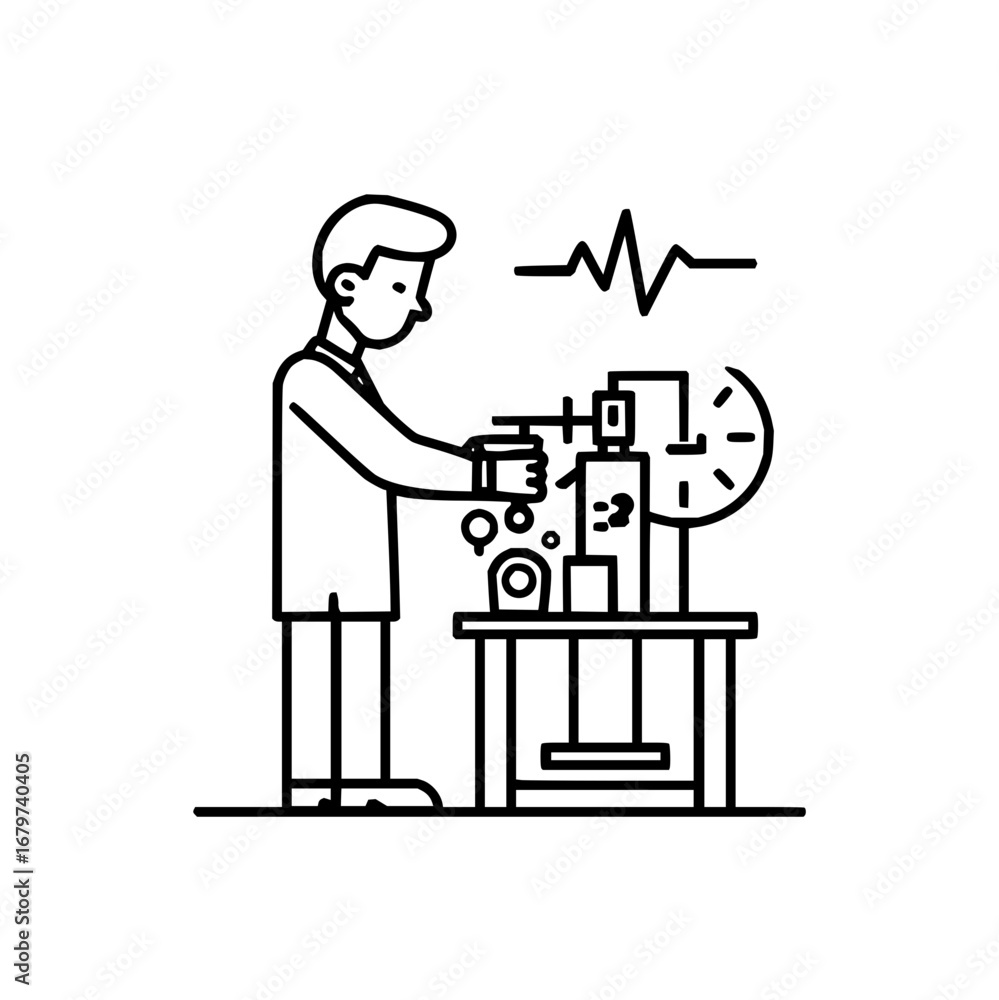 Fototapeta premium Scientist experiment lab research equipment medical testing science innovation discovery process and analysis