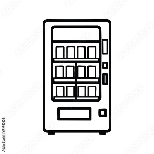 Vending Machine Icon Line Art.