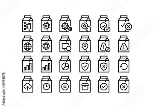 vector outline icons Juice (Advanced) juice smart juice ai juice auto juice manual juice synced juice unsynced juice online juice offline juice monitor juice tracker juice alert juice.
