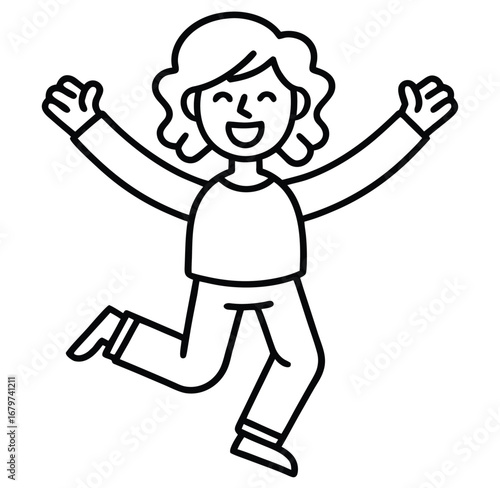 Happy cartoon boy jumping with a skateboard illustration vector