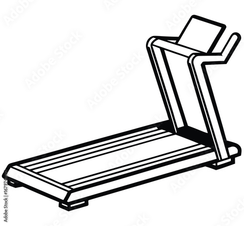 A 3d render of an empty fitness club with a wooden bench and a metal fitness ball