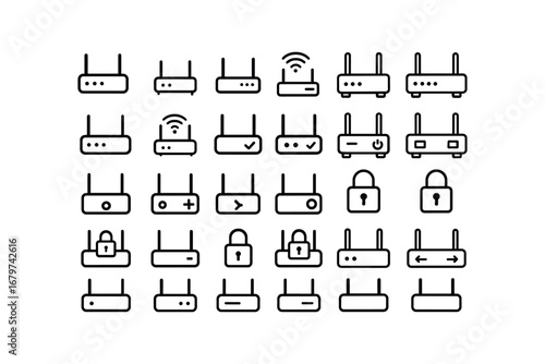 vector outline icons Router (Basic) router icon router small router large router new router old router active router inactive router online router offline router valid router invalid router.
