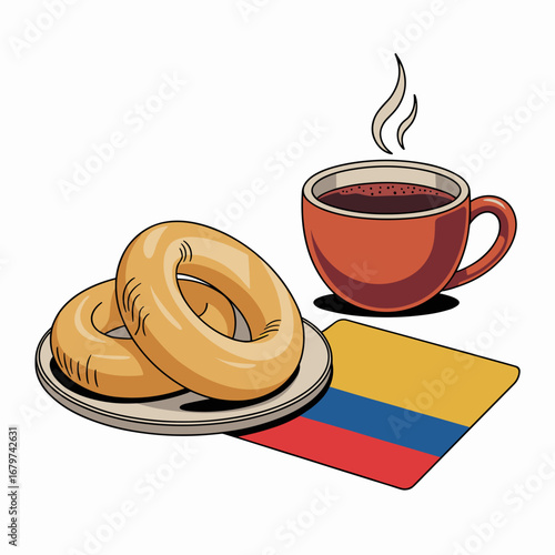Pandebono Colombiano con Café Caliente