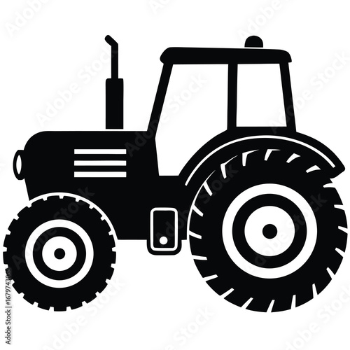 unique tractor silhouette vector illustration