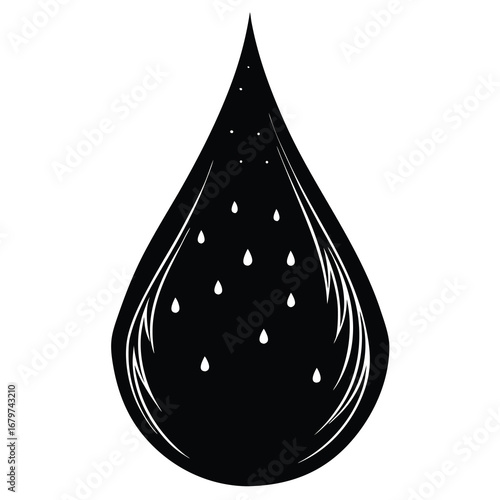 unique water drop silhouette vector illustration
