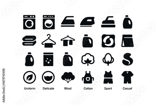 vector solid black filled icons Laundry (Types) laundry machine laundry dryer laundry washer laundry iron laundry press laundry fold laundry hang laundry line laundry detergent laundry.